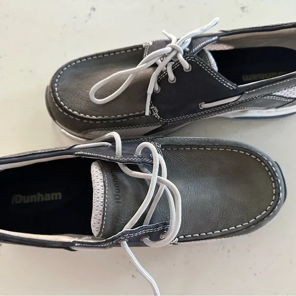 Dunham Charcoal Leather Men's Shoes size 10 - Picture 2 of 8